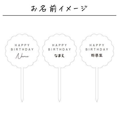 名入れ無料 ケーキトッパー〔07 もくもく 〕｜誕生日 バースデー 飾り ギフト 画像9